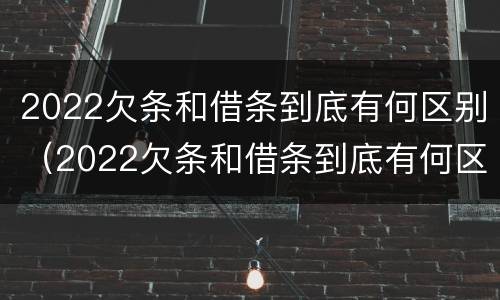 2022欠条和借条到底有何区别（2022欠条和借条到底有何区别呢）