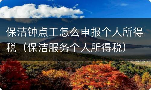 保洁钟点工怎么申报个人所得税（保洁服务个人所得税）