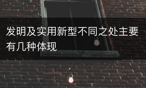 发明及实用新型不同之处主要有几种体现