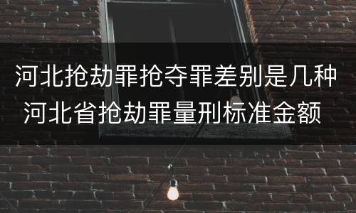 河北抢劫罪抢夺罪差别是几种 河北省抢劫罪量刑标准金额
