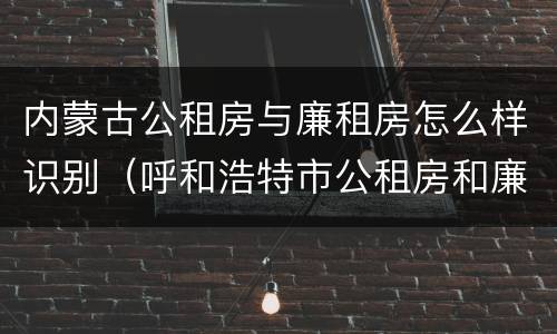 内蒙古公租房与廉租房怎么样识别（呼和浩特市公租房和廉租房的区别）