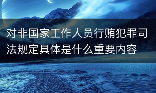 对非国家工作人员行贿犯罪司法规定具体是什么重要内容