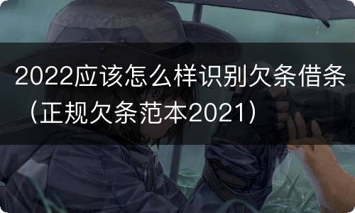 2022应该怎么样识别欠条借条（正规欠条范本2021）