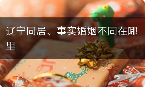 辽宁同居、事实婚姻不同在哪里