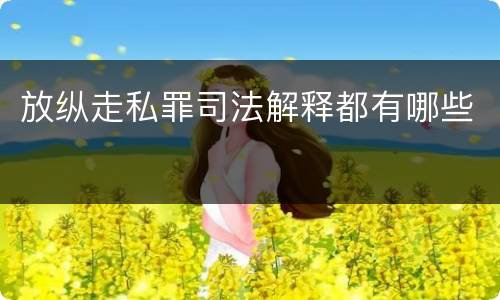 放纵走私罪司法解释都有哪些