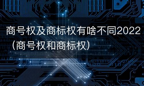 商号权及商标权有啥不同2022（商号权和商标权）