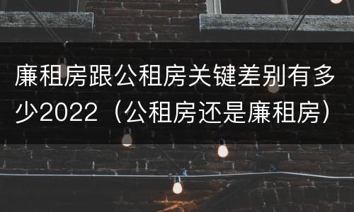 廉租房跟公租房关键差别有多少2022（公租房还是廉租房）