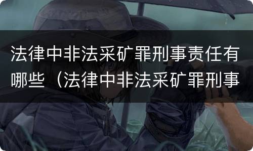 法律中非法采矿罪刑事责任有哪些（法律中非法采矿罪刑事责任有哪些内容）
