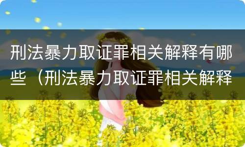 刑法暴力取证罪相关解释有哪些（刑法暴力取证罪相关解释有哪些规定）