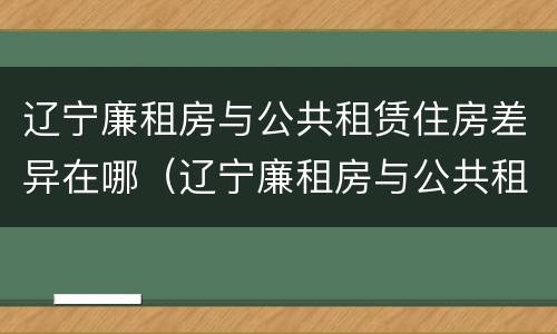 辽宁廉租房与公共租赁住房差异在哪（辽宁廉租房与公共租赁住房差异在哪查）