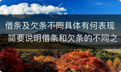 借条及欠条不同具体有何表现 简要说明借条和欠条的不同之处