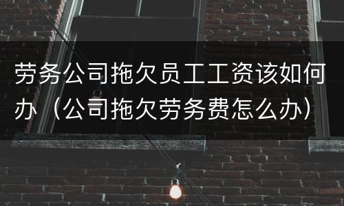 劳务公司拖欠员工工资该如何办（公司拖欠劳务费怎么办）