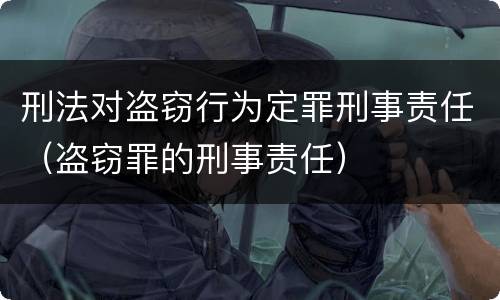 刑法对盗窃行为定罪刑事责任（盗窃罪的刑事责任）