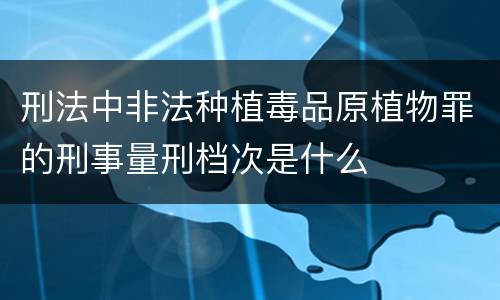 刑法中非法种植毒品原植物罪的刑事量刑档次是什么