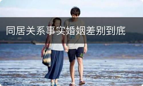 同居关系事实婚姻差别到底