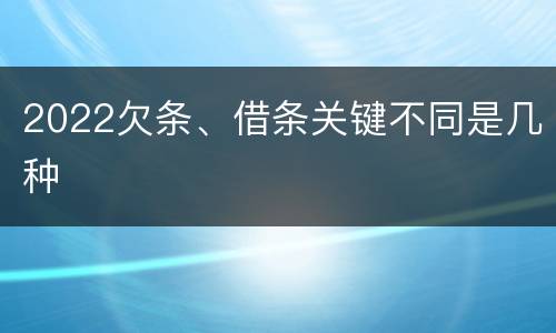 2022欠条、借条关键不同是几种