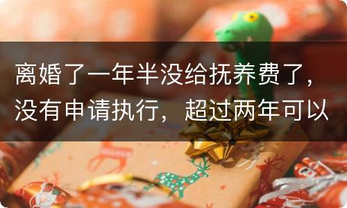 离婚了一年半没给抚养费了，没有申请执行，超过两年可以申请强制执行吗