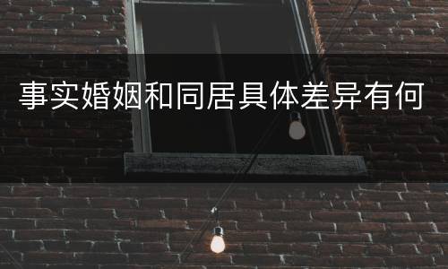 事实婚姻和同居具体差异有何