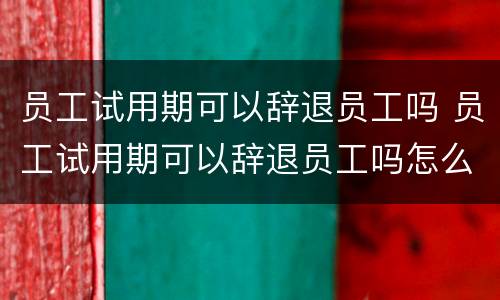 员工试用期可以辞退员工吗 员工试用期可以辞退员工吗怎么赔偿