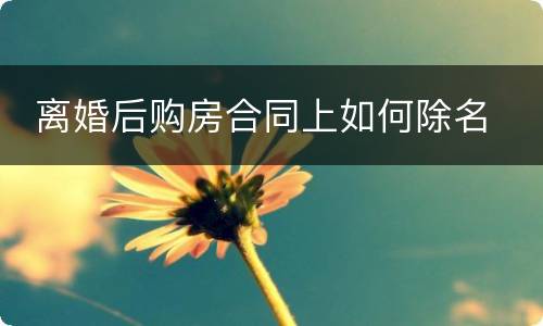  离婚后购房合同上如何除名