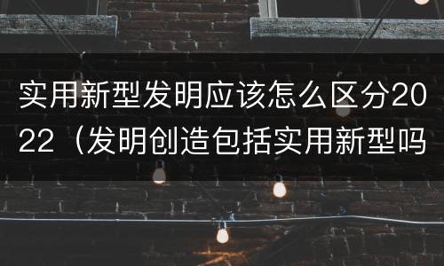 实用新型发明应该怎么区分2022（发明创造包括实用新型吗）