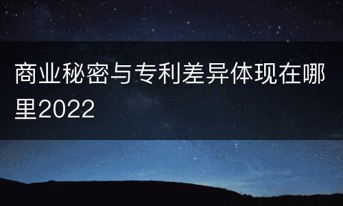 商业秘密与专利差异体现在哪里2022