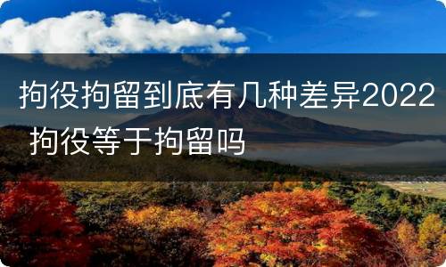拘役拘留到底有几种差异2022 拘役等于拘留吗