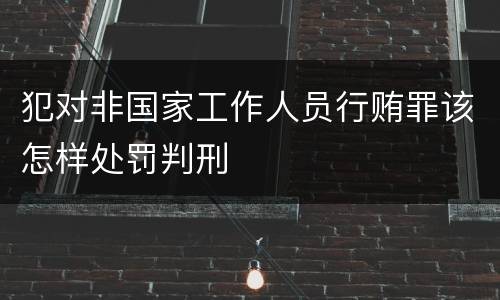 犯对非国家工作人员行贿罪该怎样处罚判刑