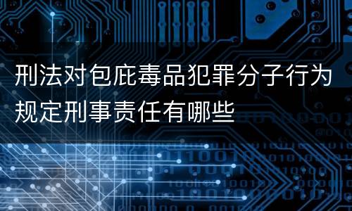 刑法对包庇毒品犯罪分子行为规定刑事责任有哪些