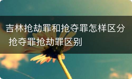 吉林抢劫罪和抢夺罪怎样区分 抢夺罪抢劫罪区别