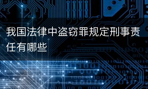 我国法律中盗窃罪规定刑事责任有哪些