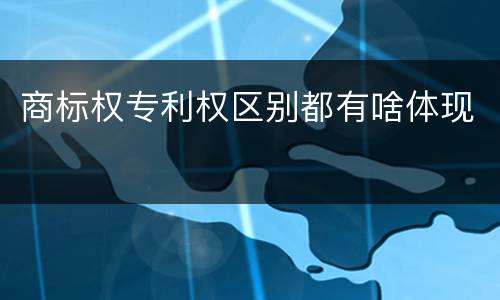 商标权专利权区别都有啥体现