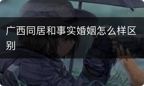 广西同居和事实婚姻怎么样区别