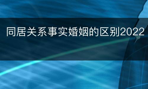 同居关系事实婚姻的区别2022
