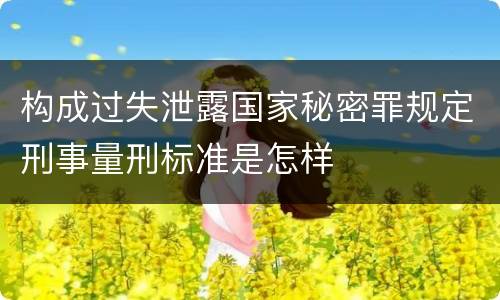 构成过失泄露国家秘密罪规定刑事量刑标准是怎样