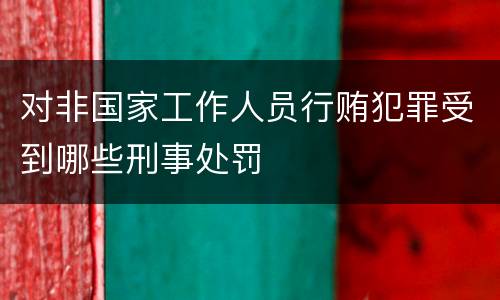 对非国家工作人员行贿犯罪受到哪些刑事处罚