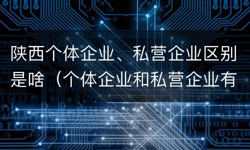 陕西个体企业、私营企业区别是啥（个体企业和私营企业有哪些）