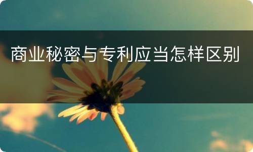 商业秘密与专利应当怎样区别