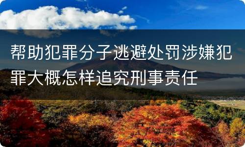 帮助犯罪分子逃避处罚涉嫌犯罪大概怎样追究刑事责任