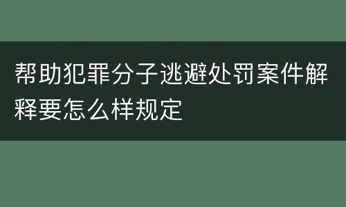帮助犯罪分子逃避处罚案件解释要怎么样规定