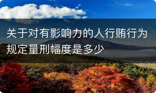 关于对有影响力的人行贿行为规定量刑幅度是多少