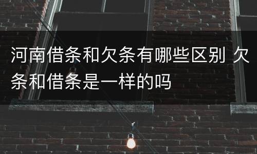 河南借条和欠条有哪些区别 欠条和借条是一样的吗