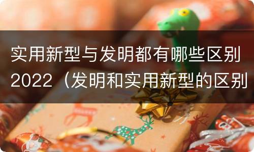 实用新型与发明都有哪些区别2022（发明和实用新型的区别有）