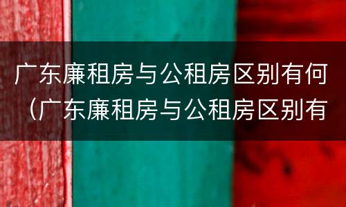 广东廉租房与公租房区别有何（广东廉租房与公租房区别有何联系）